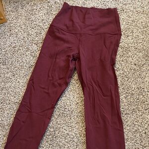Lululemon Athletica Maroon High-Waisted Leggings